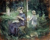 贝尔特摩里索特 - Girl Sewing in a Garden